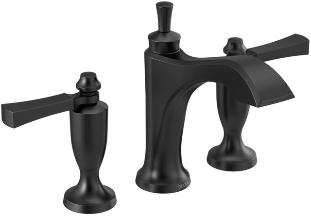 Delta Dorval® Matte Black 2-Handle Widespread Bathroom Faucet-0