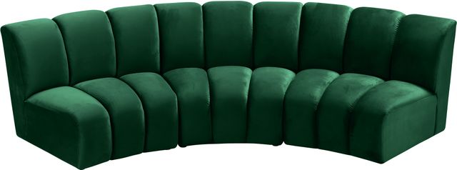 Meridian Furniture Infinity 3-Piece Green Velvet Modular Sectional-4
