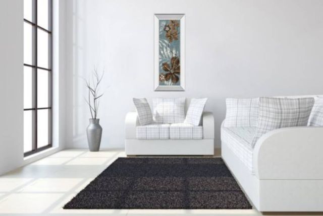 Classy Art Denim Garden I by Maria Donovan Mirror Framed Wall Art-3