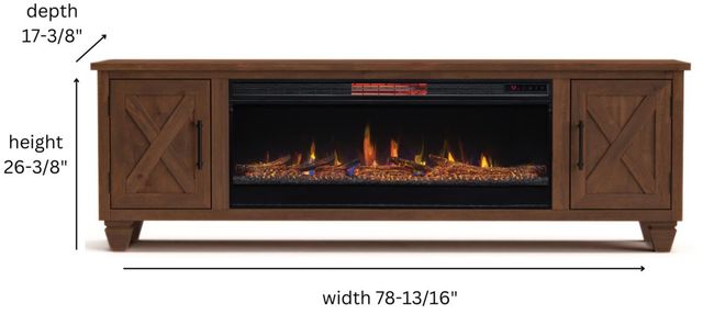 Legends Home Real Cozy Liberty Whiskey 78" Fireplace Console-2