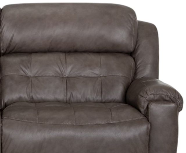 Franklin™ Corwin Dakota Gray Leather Double Manual Reclining Two Seat Sofa-2