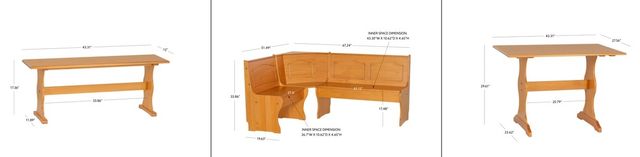 Linon Chelsea 3-Piece Honey Nook Set-2