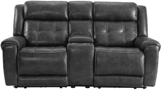 Intercon Regis 3-Piece Baron Charcoal Dual-Power Sectional Loveseat -2