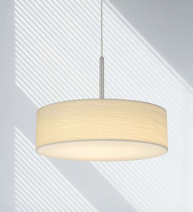 Cal® Lighting & Accessories Brushed Steel/White Dimmable Pendant-2