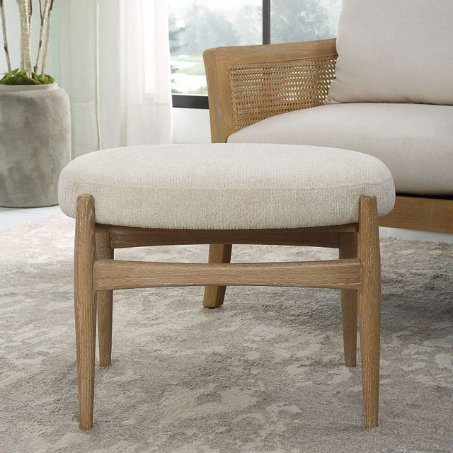 Uttermost® Acrobat Brown/Off-White Small Bench-1