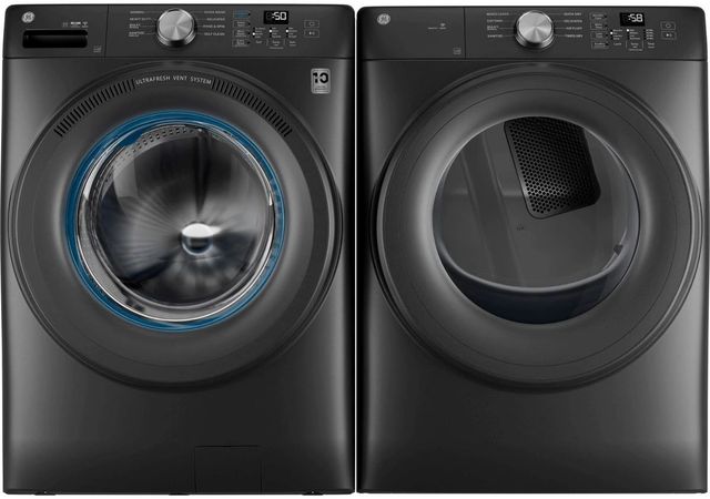 GE® Carbon Graphite Front Load Washer and Electric Dryer Laundry Pair-0