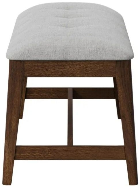 Bernards Dorval Gray/Walnut 42'' Backless Dining Bench-3
