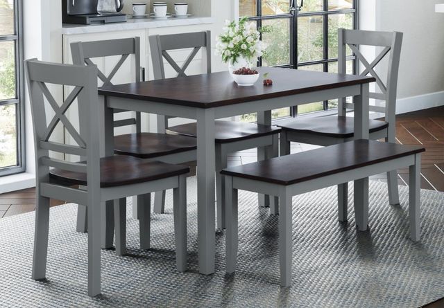 Jofran Inc. Asbury Park 6-Piece AP Gray/Autumn Brown Counter Dining Set-1