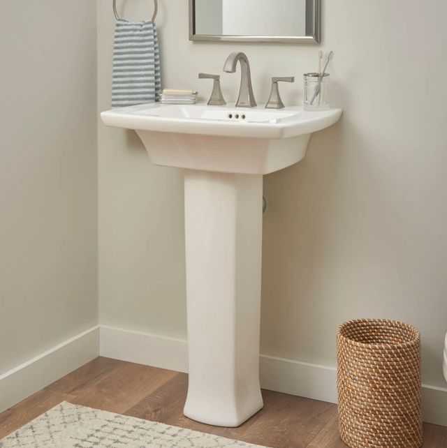 American Standard Edgemere White 8" Widespread Pedestal Sink Top-3