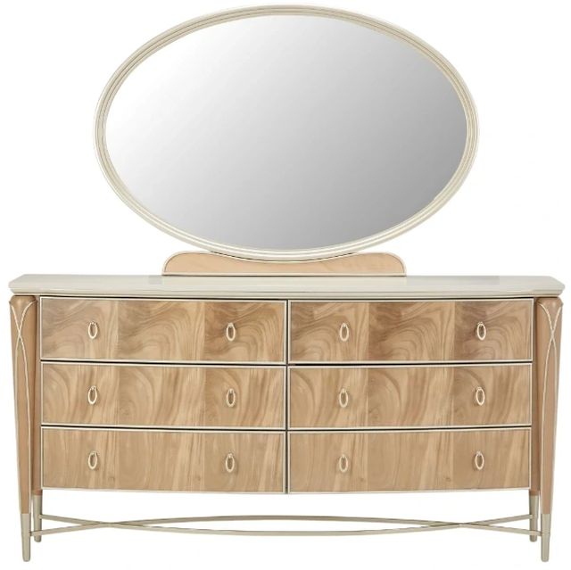 Michael Amini® Villa Cherie Caramel Dresser and Mirror-1