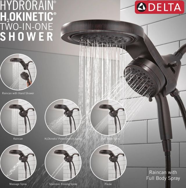 Delta Universal Showering Venetian Bronze 2.5 GPM 6-Setting HydroRain® with ProClean®-3