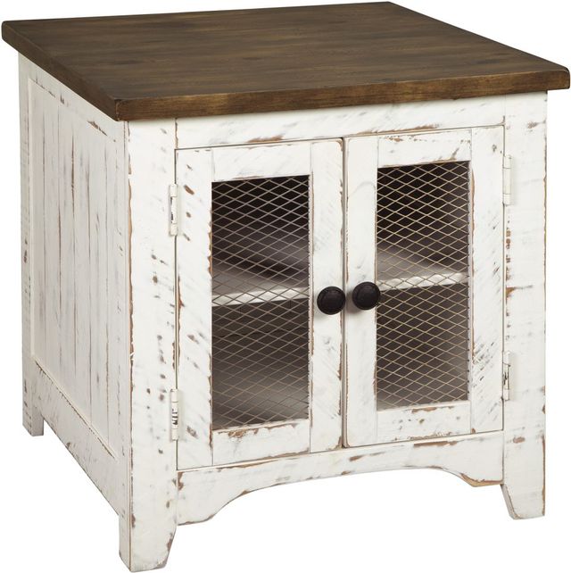 Signature Design by Ashley® Wystfield Brown End Table with White Base-0