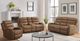 Elements International Avanti Whiskers PU Brown Power Reclining Sofa with Power Head Recliner-2