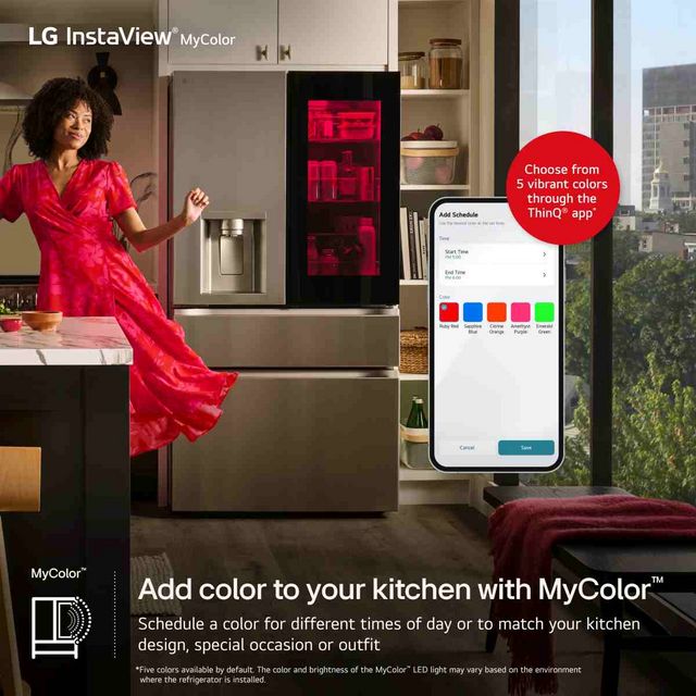 LG 36 in. 28.6 Cu. Ft. PrintProof™ MyColor™ Stainless Steel French Door Refrigerator-17