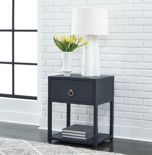 Liberty Furniture Midnight Wire Brushed Denim Accent Table-8