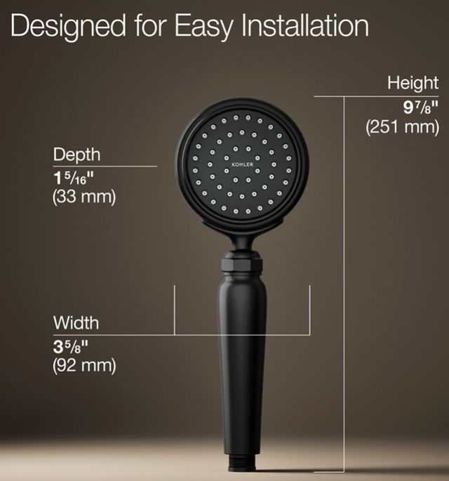 KOHLER® Artifacts® Matte Black 1.75 GPM Single-Function Handshower-2
