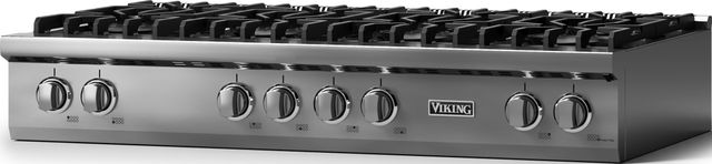 Viking 5 Series 48” Stainless Steel 8-Burner Natural Gas Rangetop with Polished Chrome Trim-1