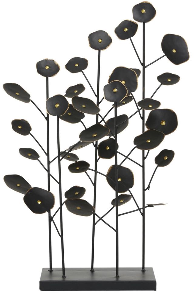Deco Marche Black 14” Leaf Sculpture-0