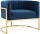 TOV Furniture Magnolia Navy Velvet Chair with Gold Base-1