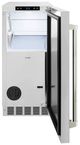 ZLINE Autograph Edition Touchstone 15" 66 lb. Stainless Steel Gourmet Ice Maker with Drain Pump and Solid Stainless Steel Door with Polished Nickel Helix Handle-2