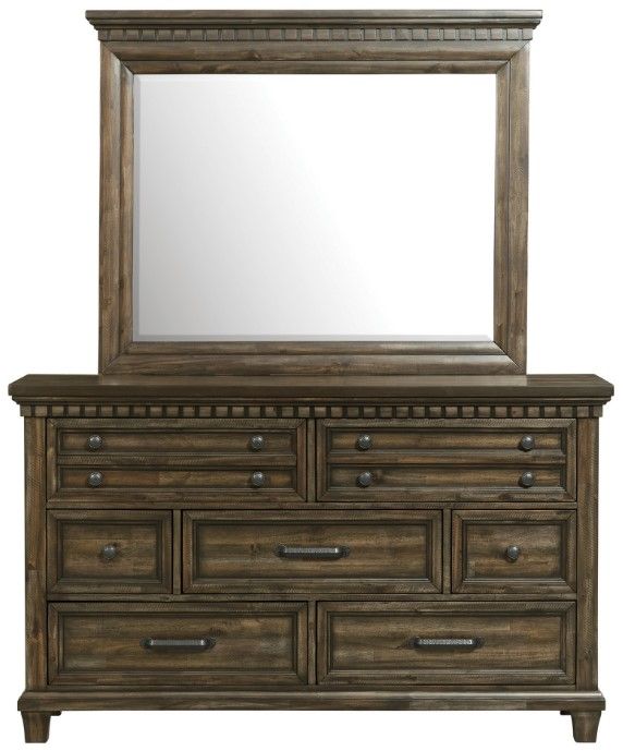 Elements International McCoy Charcoal Dresser and Mirror-1