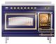 Ilve® Nostalgie II Noblesse 48'' Midnight Blue Pro Style Induction Range with Brass Trim-4
