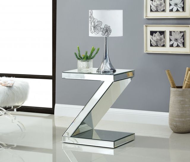 Meridian Furniture Zee Mirrored End Table-1