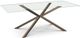 Amisco Customizable Asterisk Glass Top 39.5" Rectangular Table with Metal Stand-0