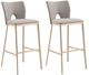 VIG Furniture Modrest Burton 2-Piece Antique Brass/Greige Glam Bar Stool Set-0
