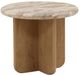 Dovetail Furniture Layna Beige Side Table with Natural Base-0