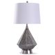 StyleCraft Rochford Silver Diamond Shape Glass Table Lamp -0