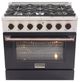Kucht Professional KDF Series 36" Stainless Steel Pro Style Dual Fuel Range with Black Door and Rose Gold Handle-0