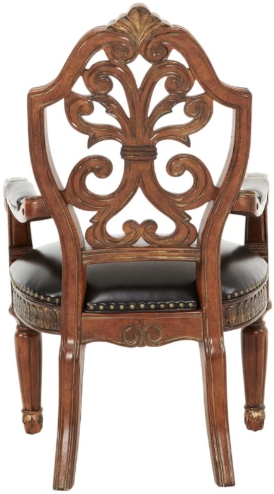 Michael Amini® Villa Valencia Black/Classic Chestnut Desk Chair-2