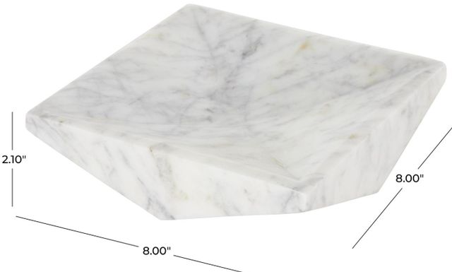 Deco Marche White 8" Geometric Square Tray-3