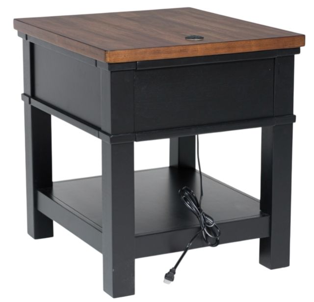 Signature Design by Ashley® Wildenauer Brown End Table with Black Base-2