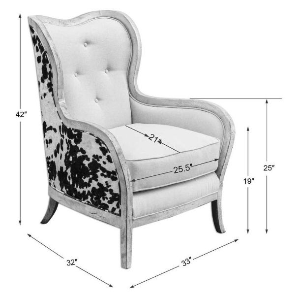 Uttermost® Chalina Millky White Arm Chair-2