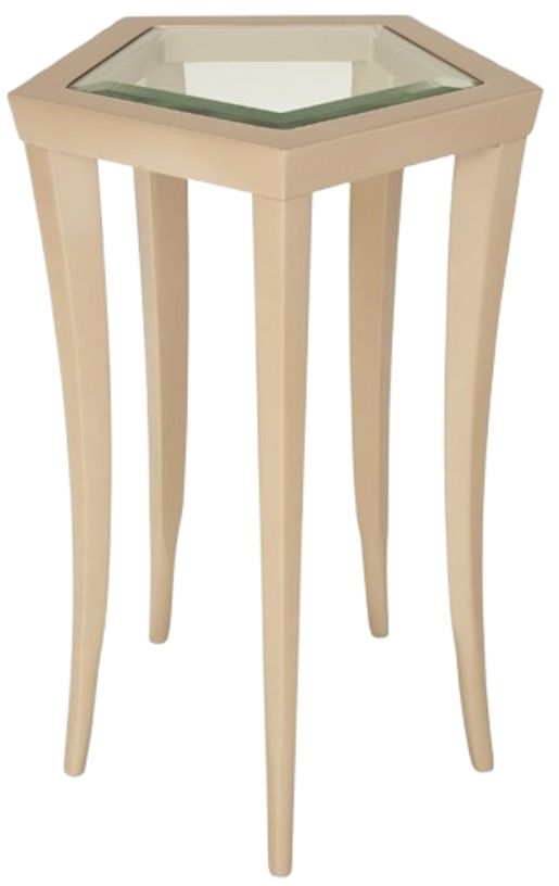 Michael Amini® La Rachelle Glass Top Chair Side Table with Medium Champagne Legs-0