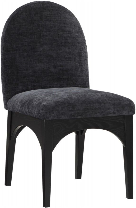 Meridian Furniture Waldorf Black Chenille Upholstered Dining Chair-0