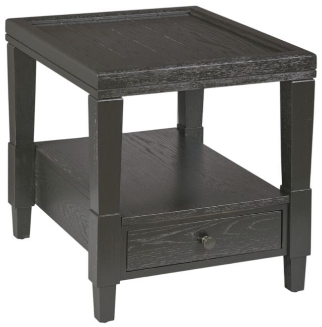 England Furniture Oliver Black Rectangular End Table with One Drawer-0