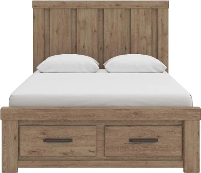Signature Design by Ashley® Oliandon 4-Piece Light Brown Queen Storage Panel Bedroom Set-3
