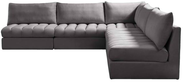 Meridian Furniture Jacob 5-Piece Grey Velvet Modular Sectional Set-1