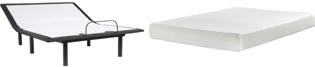 Sierra Sleep® by Ashley® Chime 2-Piece 8'' Memory Foam and Adjustable Base Queen Mattress Set