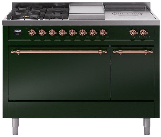 Ilve® Nostalgie II Series 48" Emerald Green Pro Style Dual Fuel Range-0