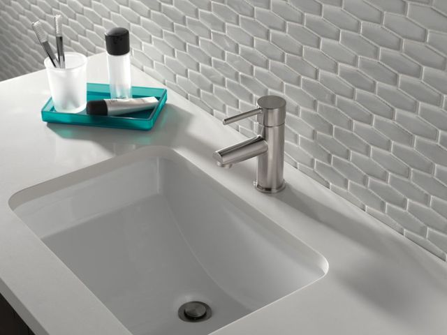 Delta Modern Stainless Single Handle Project Pack Faucet- Low Flow with Drain,1.2 GPM-2