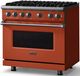 Viking® 5 Series 36" Spiced Cider Pro Style Gas (NG) Range with Polished Chrome Trim-2