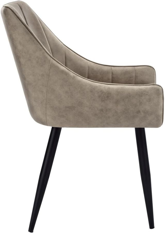 Monarch Specialties Inc. 2-Piece Black/Taupe Arm Chair Set with Integrated Arms-3
