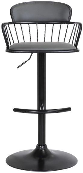 Armen Living Nash Black/Gray Adjustable Height Stool-3