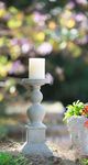 A & B Home Gray Cement Pillar Candle Holder-5