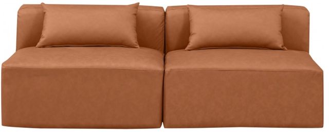 Meridian Furniture Cube 2-Piece Cognac Armless Modular Loveseat-1