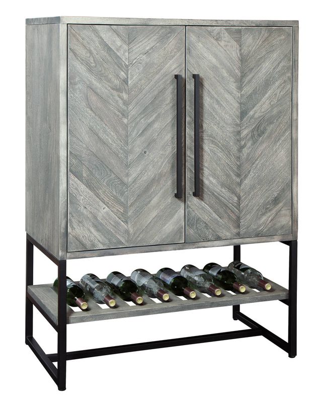 Howard Miller® Jamaica Inn Weathered Gray Wine and Bar Cabinet-0